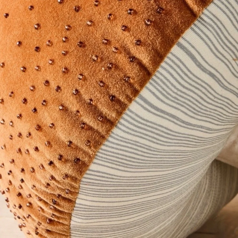 Plush Mushroom Accent Pillow in Brown and Cream